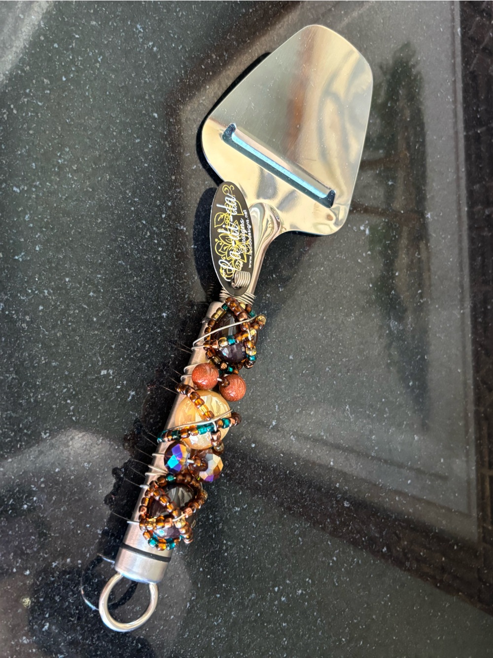 Beaded Decorative Cheese Slicer, NWT